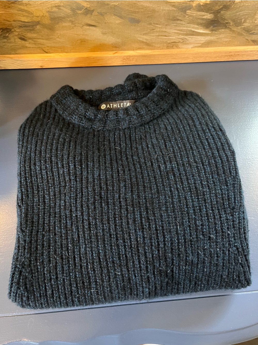 Athleta Navy Blue Chunky Knit Sweater Small